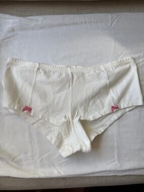 NWT Victoria’s Secret Vintage 2003 Pink Cotton Boyshort Panty M White